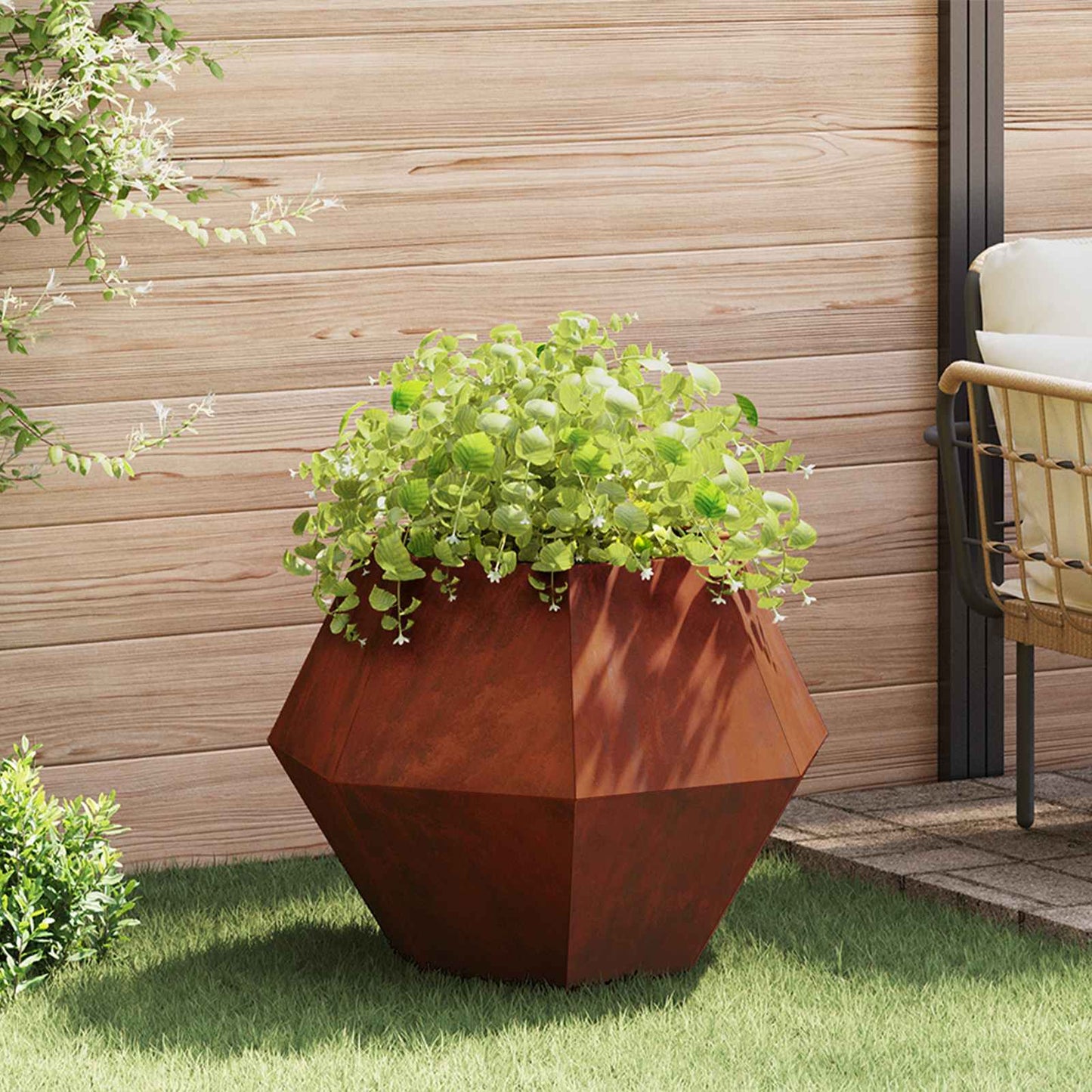 vidaXL Pflanzkübel 2 pcs Rostig 75 x 75 x 60 cm Wetterfeststahl