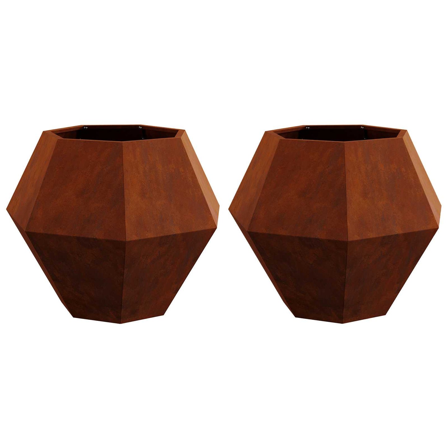 vidaXL Pflanzkübel 2 pcs Rostig 75 x 75 x 60 cm Wetterfeststahl