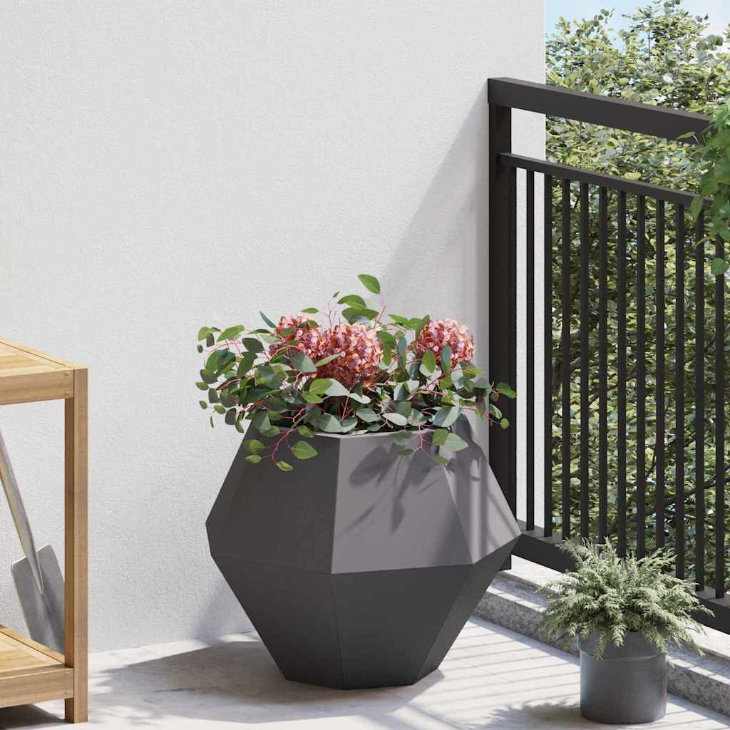 vidaXL Pflanzkübel 2 pcs Schwarz 50 x 50 x 40 cm Stahl