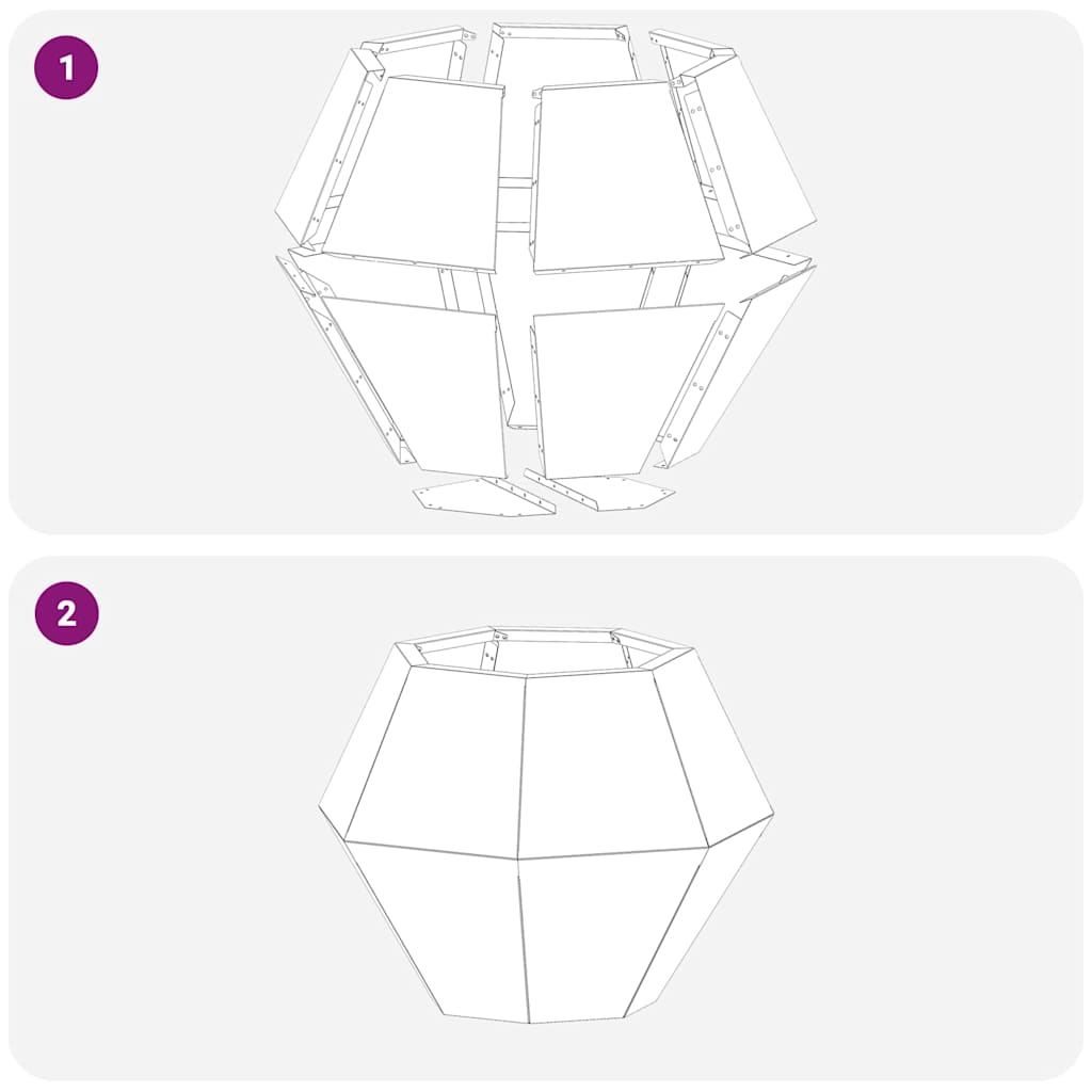 Pflanzkübel Weiß 50 x 50 x 40 cm Stahl