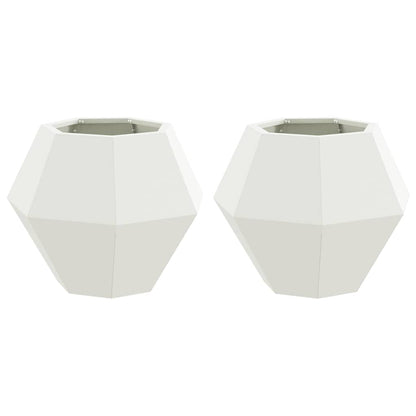 vidaXL Pflanzkübel 2 pcs Weiß 50 x 50 x 40 cm Stahl