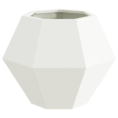 vidaXL Pflanzkübel 2 pcs Weiß 50 x 50 x 40 cm Stahl