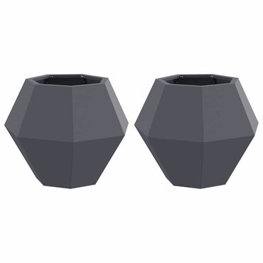 vidaXL Pflanzkübel 2 pcs Anthrazit 50 x 50 x 40 cm Stahl