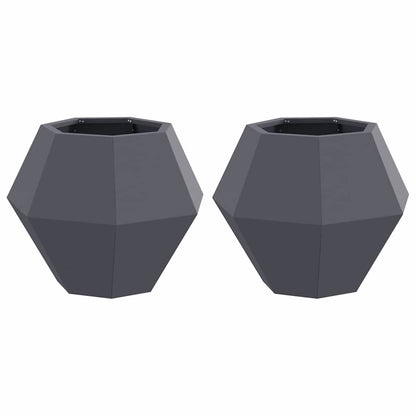 vidaXL Pflanzkübel 2 pcs Anthrazit 50 x 50 x 40 cm Stahl