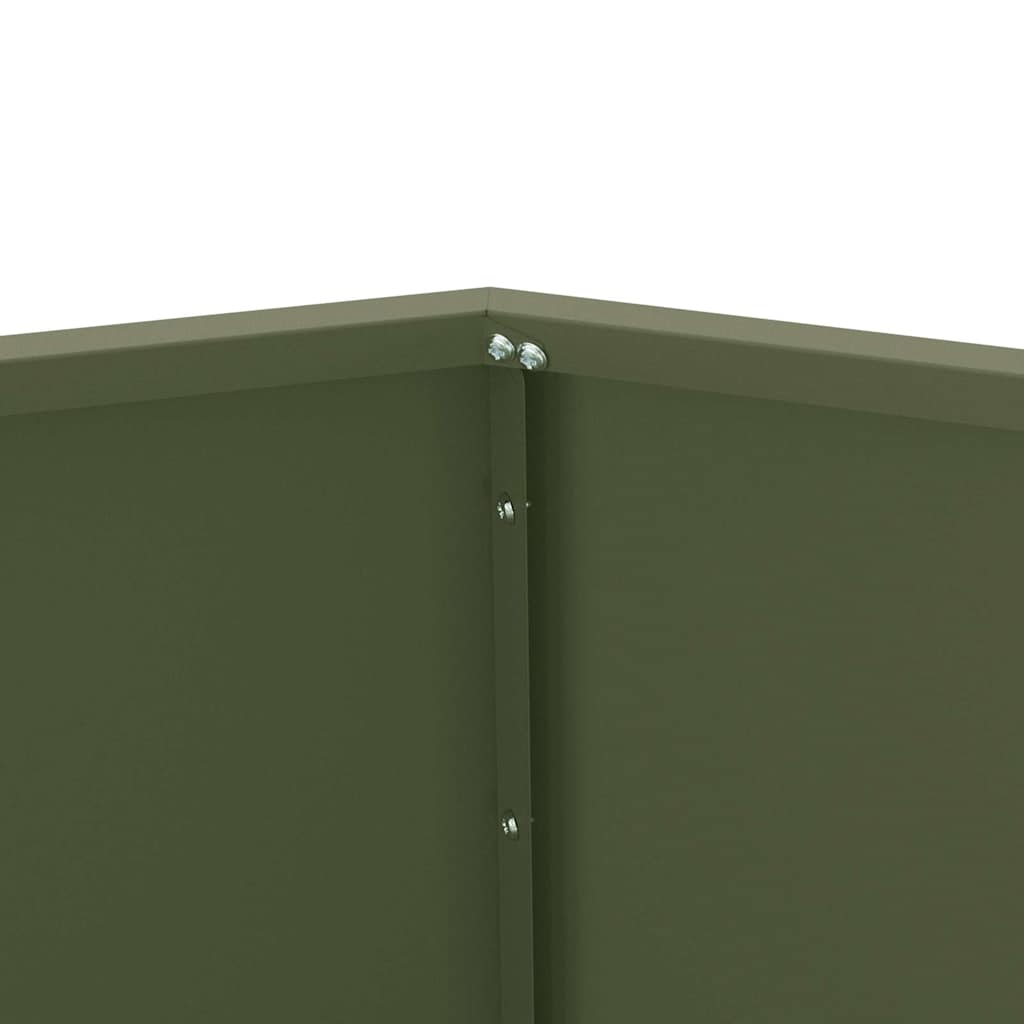 vidaXL Pflanzkübel Olive Grün 50 x 50 x 40 cm Stahl