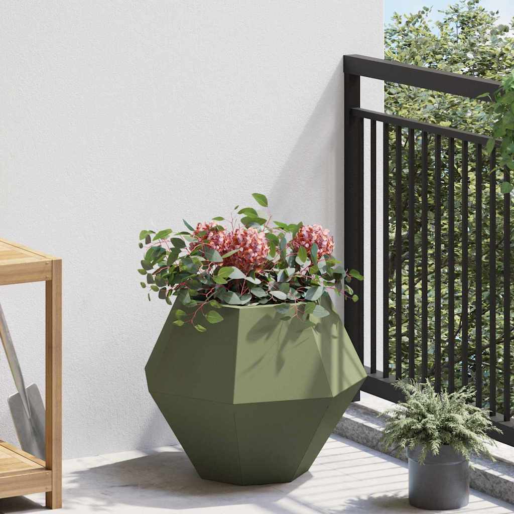 vidaXL Pflanzkübel Olive Grün 50 x 50 x 40 cm Stahl