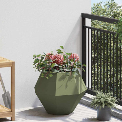 vidaXL Pflanzkübel Olive Grün 50 x 50 x 40 cm Stahl