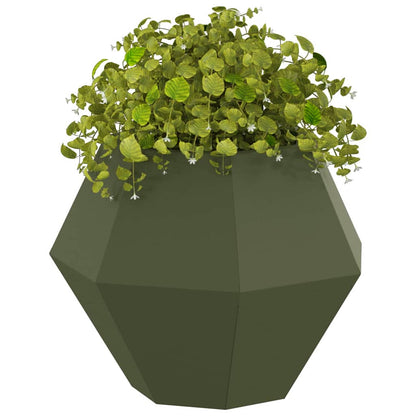 vidaXL Pflanzkübel Olive Grün 50 x 50 x 40 cm Stahl