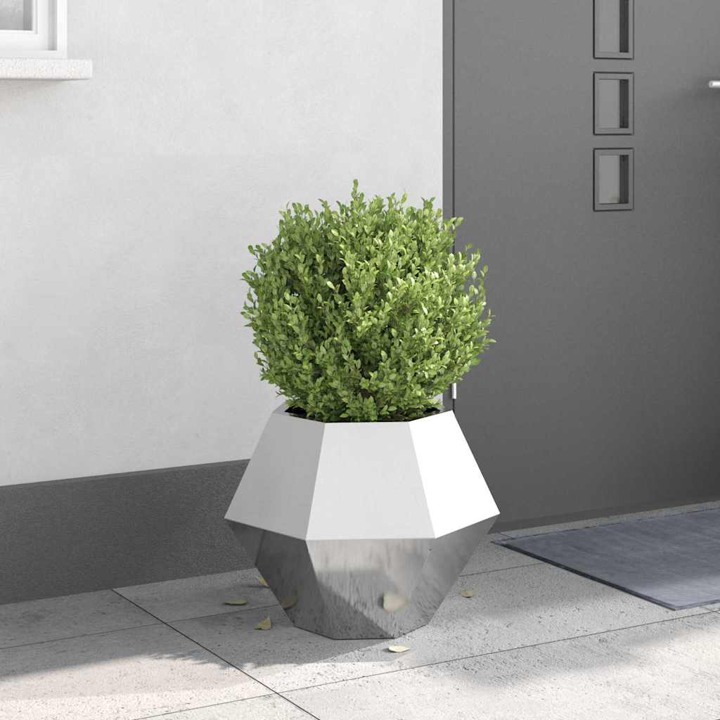 vidaXL Pflanzkübel Silber 50 x 50 x 40 cm Edelstahl