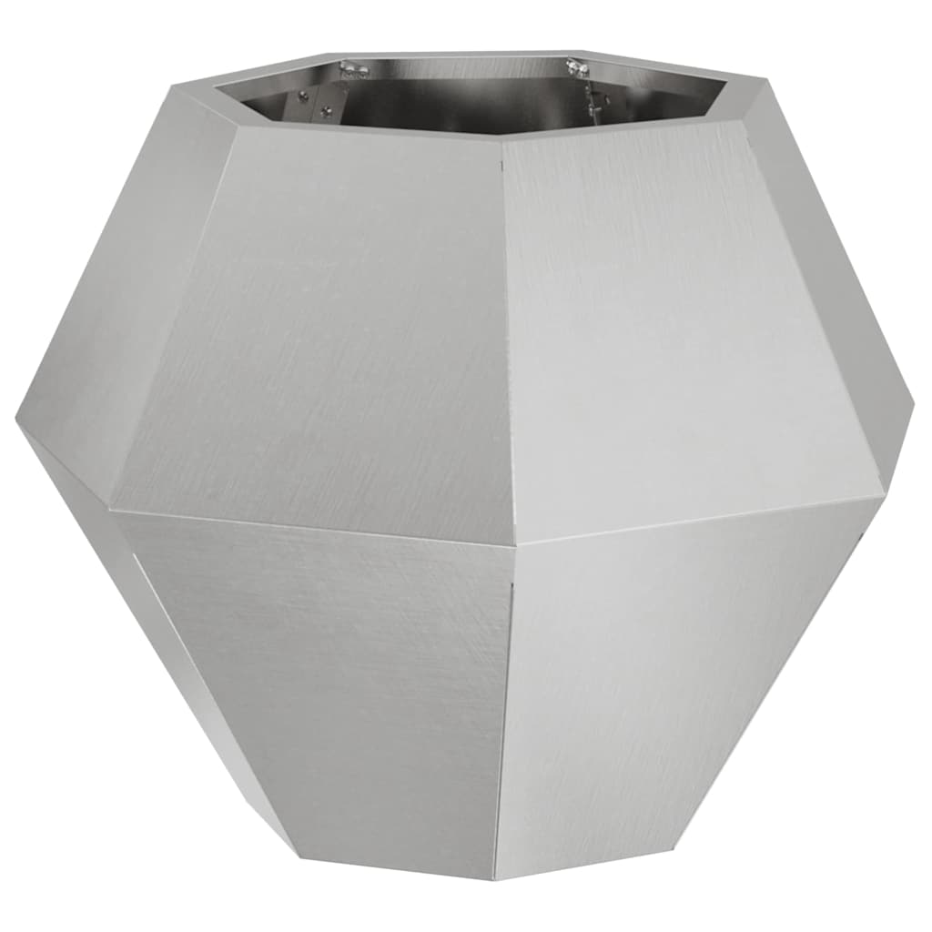 vidaXL Pflanzkübel Silber 50 x 50 x 40 cm Edelstahl