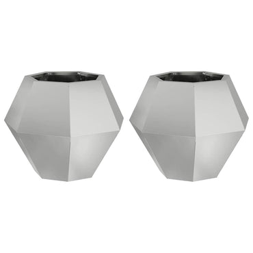 vidaXL Pflanzkübel 2 pcs Silber 50 x 50 x 40 cm Verzinkter Stahl