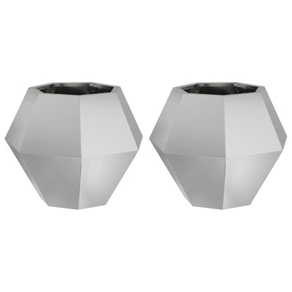 vidaXL Pflanzkübel 2 pcs Silber 50 x 50 x 40 cm Verzinkter Stahl