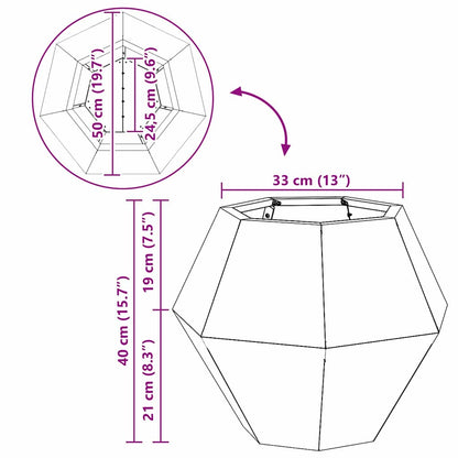 vidaXL Pflanzkübel 2 pcs Silber 50 x 50 x 40 cm Verzinkter Stahl