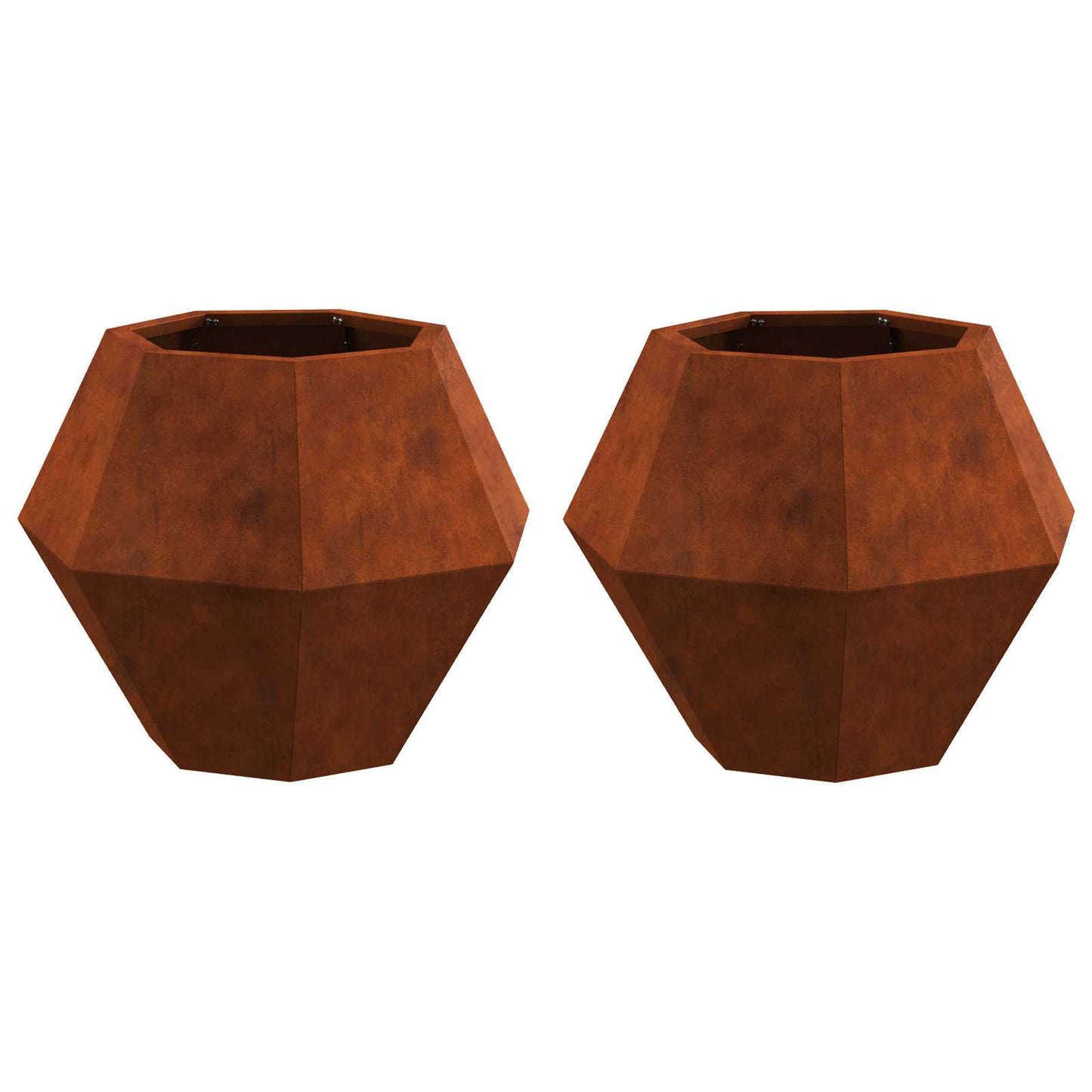 vidaXL Pflanzkübel 2 pcs Rostig 50 x 50 x 40 cm Wetterfeststahl