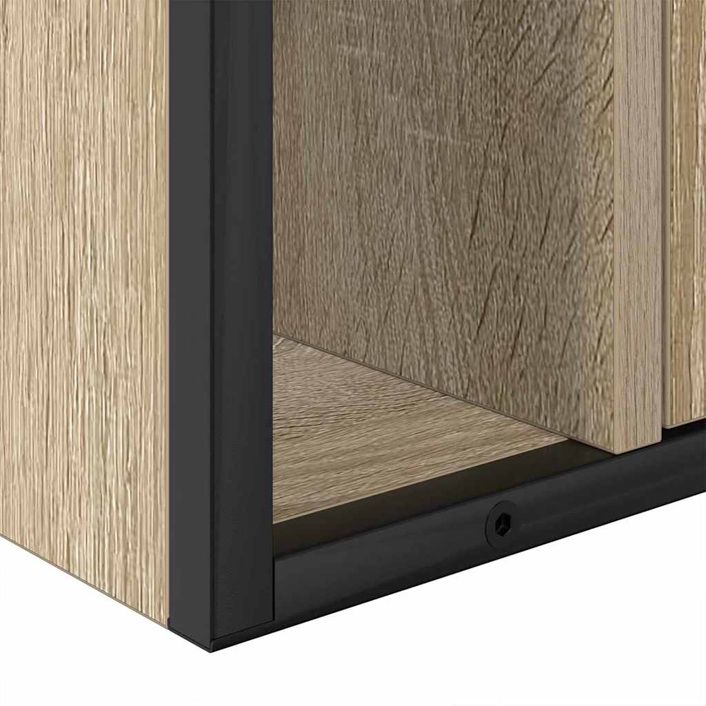 vidaXL Badezimmermöbel-Set mit Regal 3 pcs Sonoma-Eiche Holzwerkstoff
