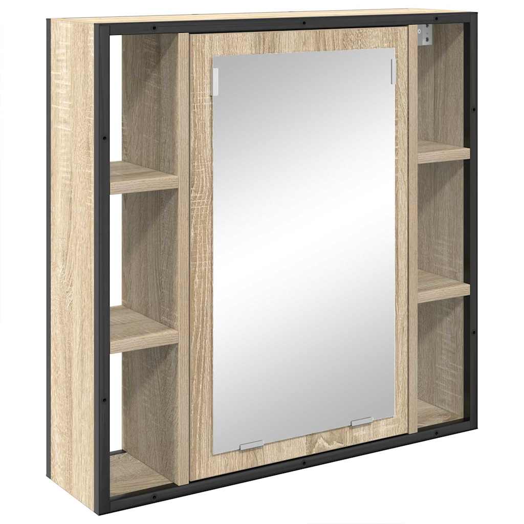 vidaXL Badezimmermöbel-Set mit Regal 3 pcs Sonoma-Eiche Holzwerkstoff