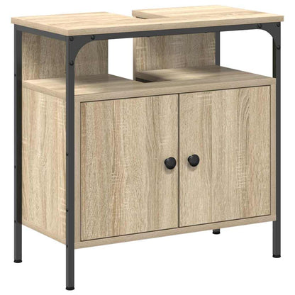 vidaXL Badezimmermöbel-Set mit Regal 3 pcs Sonoma-Eiche Holzwerkstoff