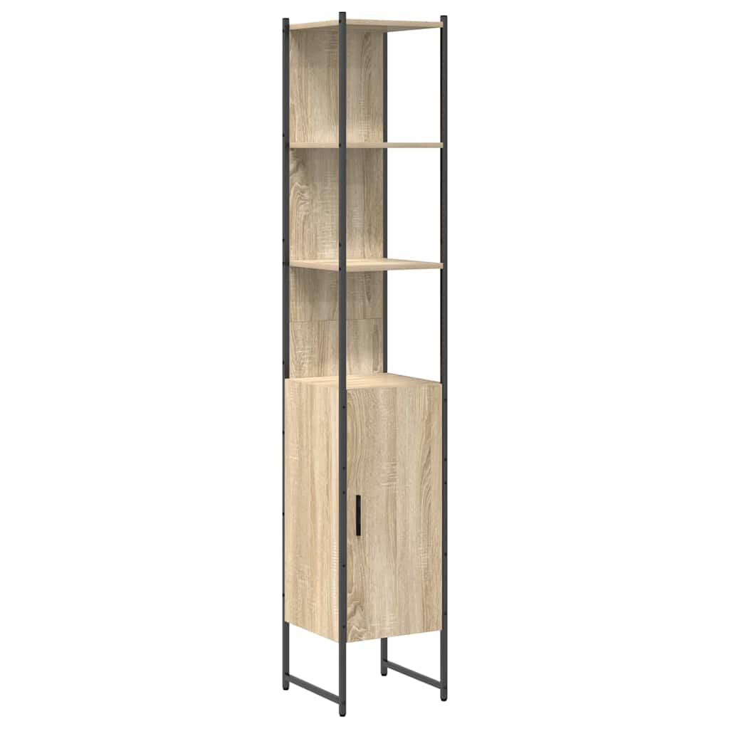 vidaXL Badezimmermöbel-Set mit Regal 3 pcs Sonoma-Eiche Holzwerkstoff
