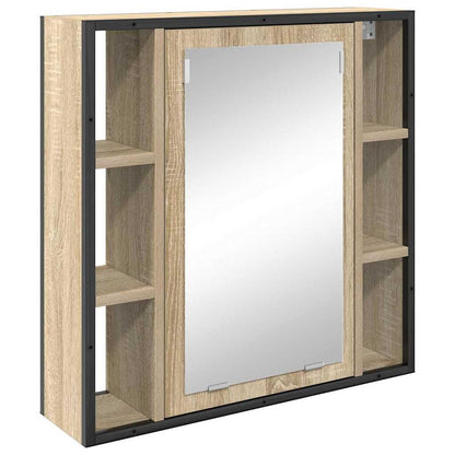 vidaXL Badezimmermöbel-Set mit Regal 4 pcs Sonoma-Eiche Holzwerkstoff