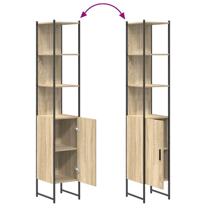 vidaXL Badezimmermöbel-Set mit Regal 4 pcs Sonoma-Eiche Holzwerkstoff
