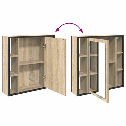 vidaXL Meuble de salle de bain avec étagère 4 pcs Chêne Sonoma Bois d'ingénierie