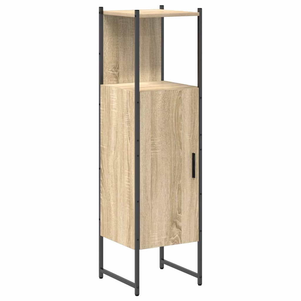 vidaXL Ensemble de meubles de salle de bain avec étagère 4 pcs Chêne Sonoma Bois d'ingénierie