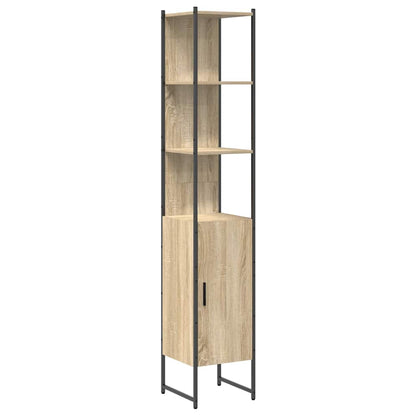 vidaXL Ensemble de meubles de salle de bain avec étagère 4 pcs Chêne Sonoma Bois d'ingénierie