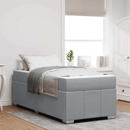 Bettrahmen mit Matratze Hellgrau 80 x 200 cm Stoff