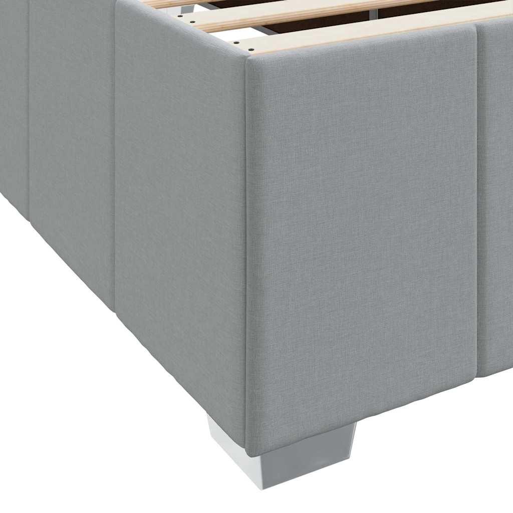 vidaXL Bettrahmen mit Matratze Hellgrau 200 x 200 cm Stoff