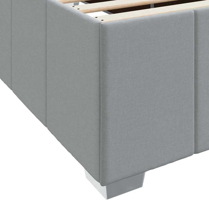 vidaXL Bettrahmen mit Matratze Hellgrau 200 x 200 cm Stoff
