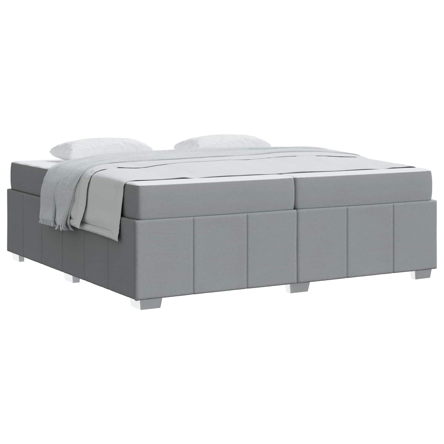 vidaXL Bettrahmen mit Matratze Hellgrau 200 x 200 cm Stoff