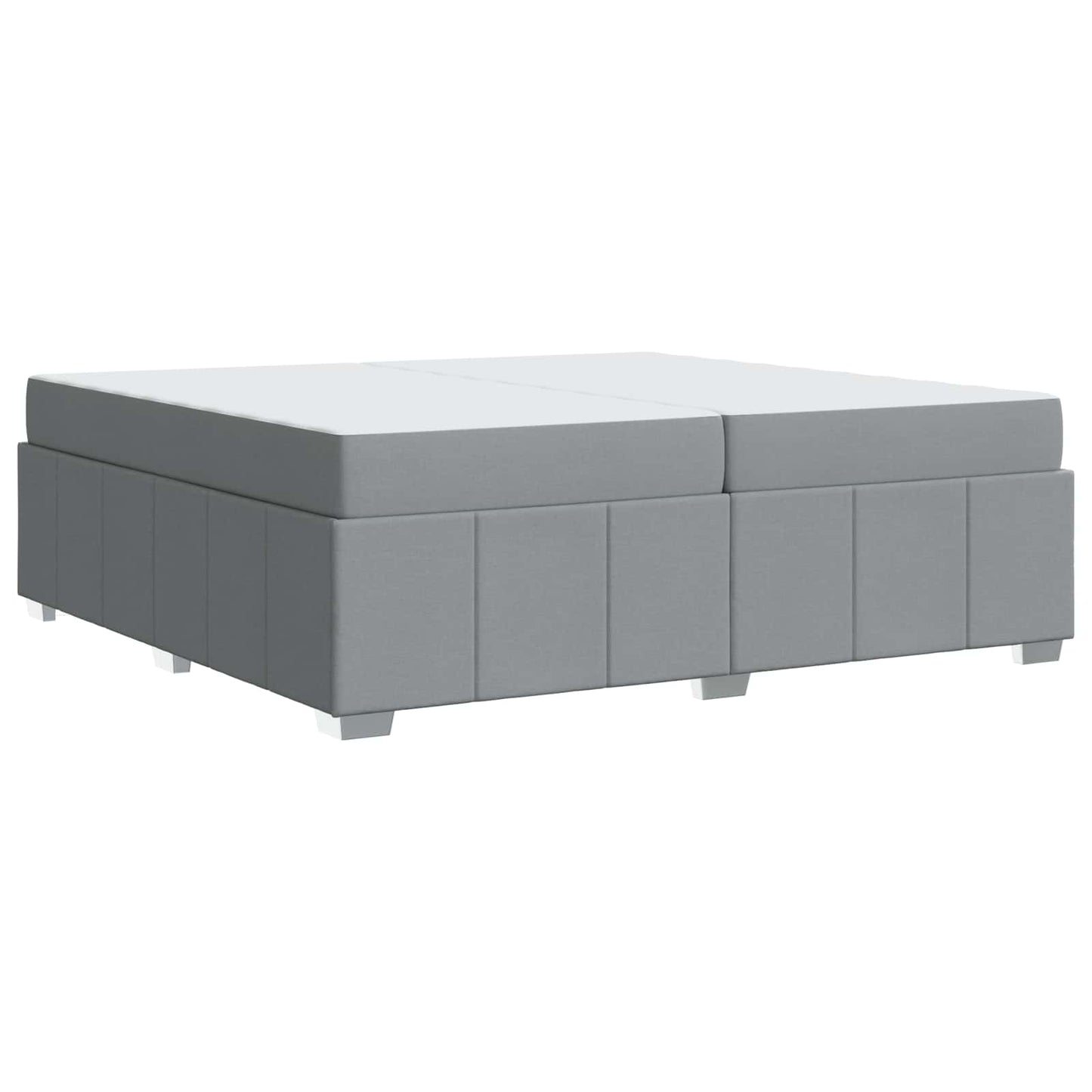vidaXL Bettrahmen mit Matratze Hellgrau 200 x 200 cm Stoff