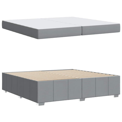 vidaXL Bettrahmen mit Matratze Hellgrau 200 x 200 cm Stoff