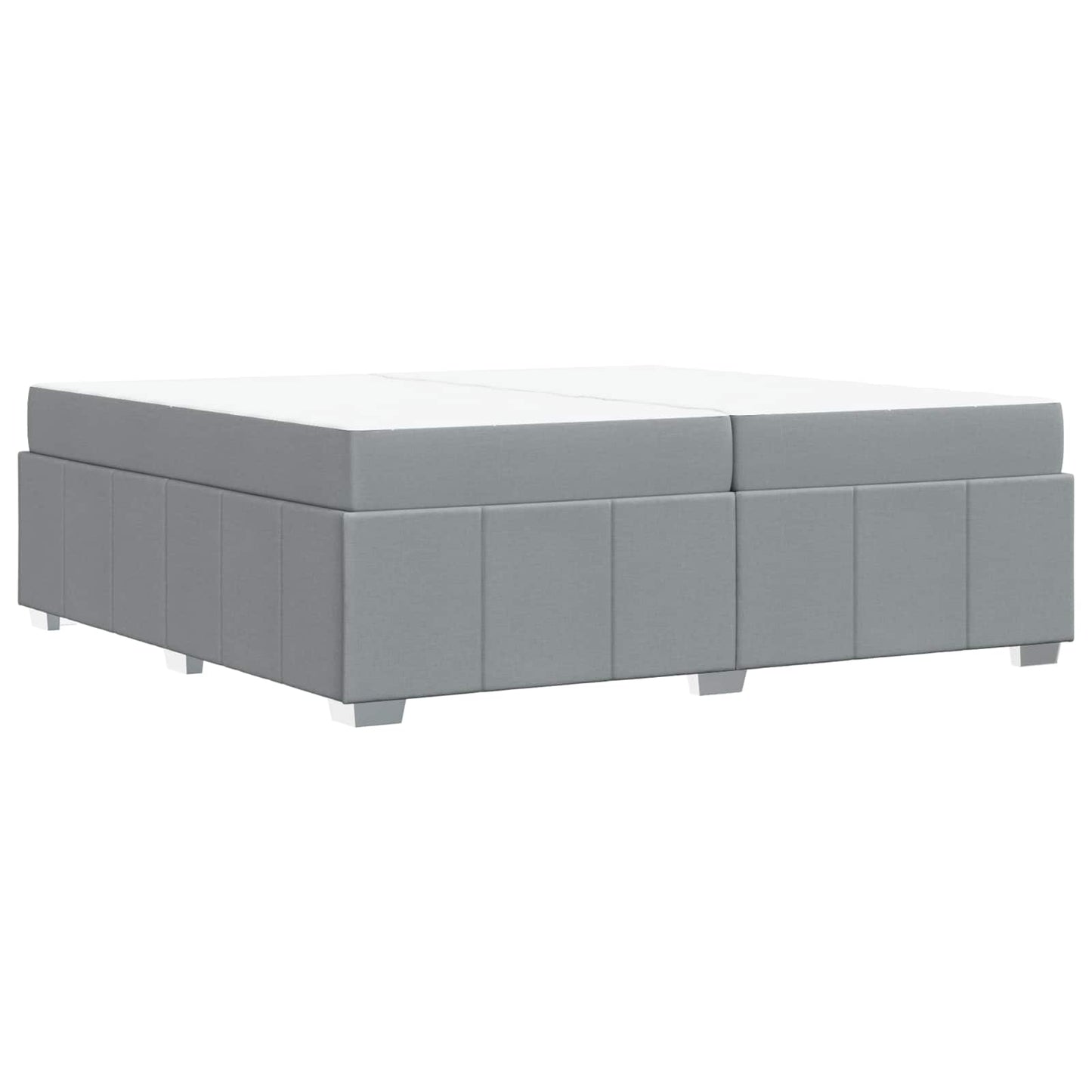 vidaXL Bettrahmen mit Matratze Hellgrau 200 x 200 cm Stoff