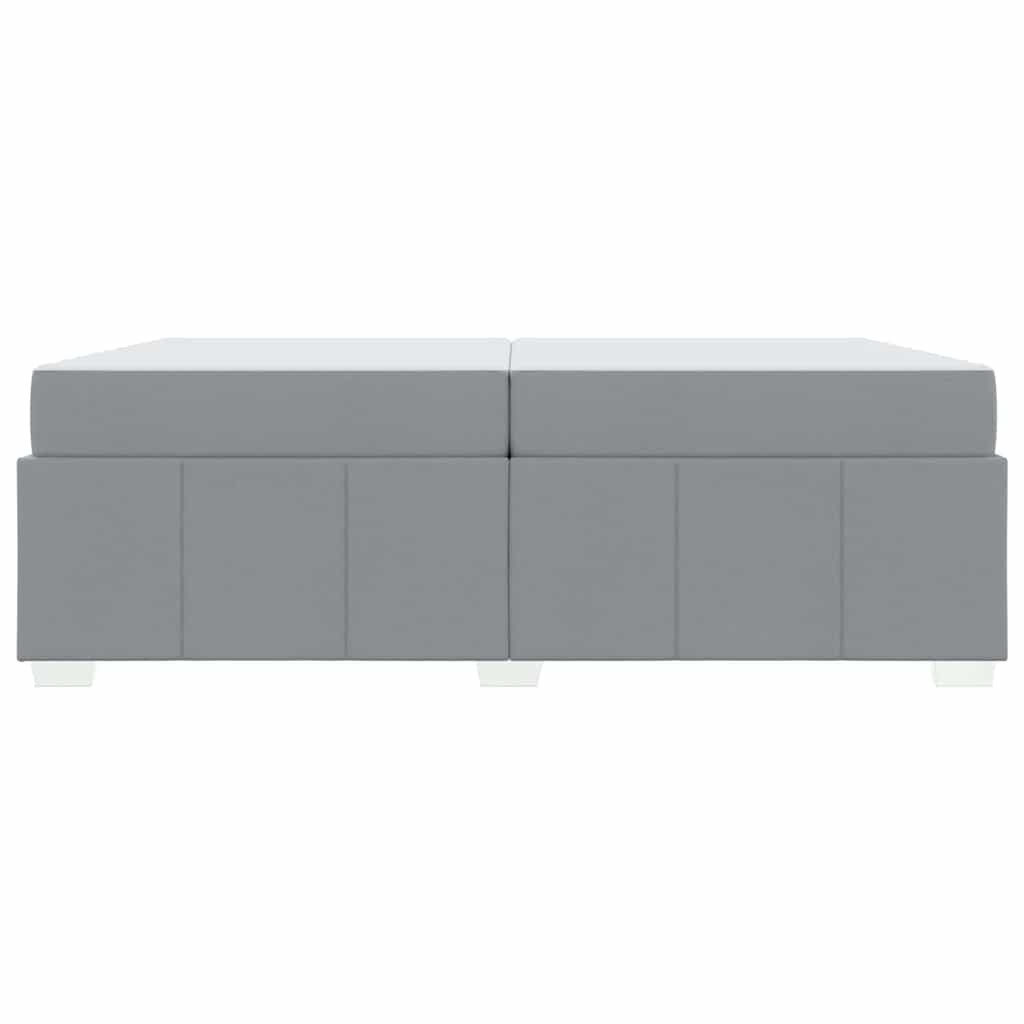 vidaXL Bettrahmen mit Matratze Hellgrau 200 x 200 cm Stoff