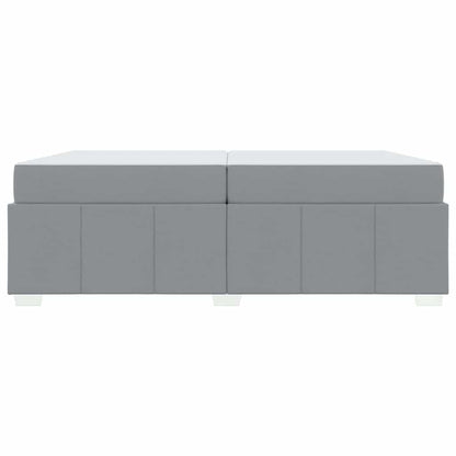 vidaXL Bettrahmen mit Matratze Hellgrau 200 x 200 cm Stoff