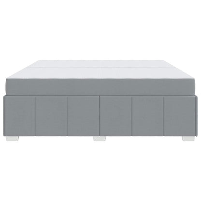 vidaXL Bettrahmen mit Matratze Hellgrau 200 x 200 cm Stoff