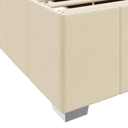 Bettrahmen mit Matratze Creme 200 x 200 cm Stoff