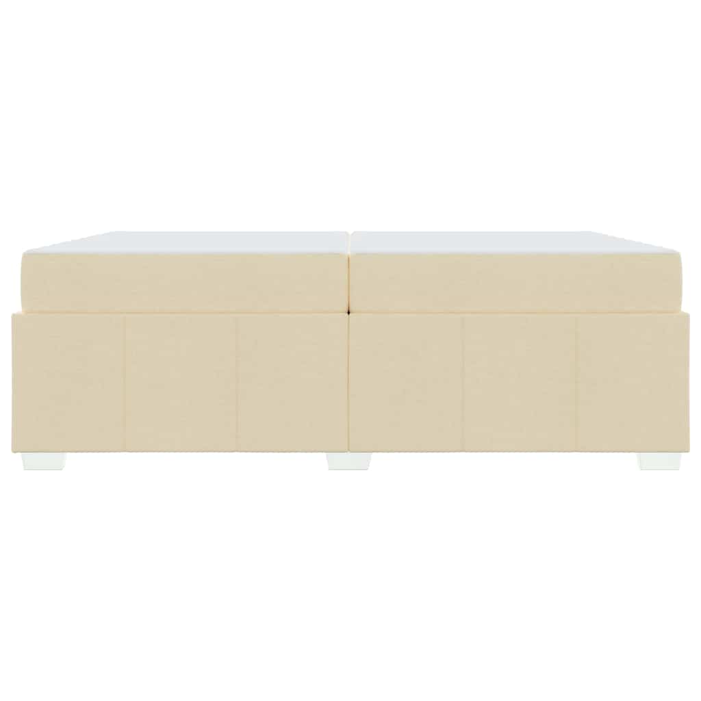 Bettrahmen mit Matratze Creme 200 x 200 cm Stoff