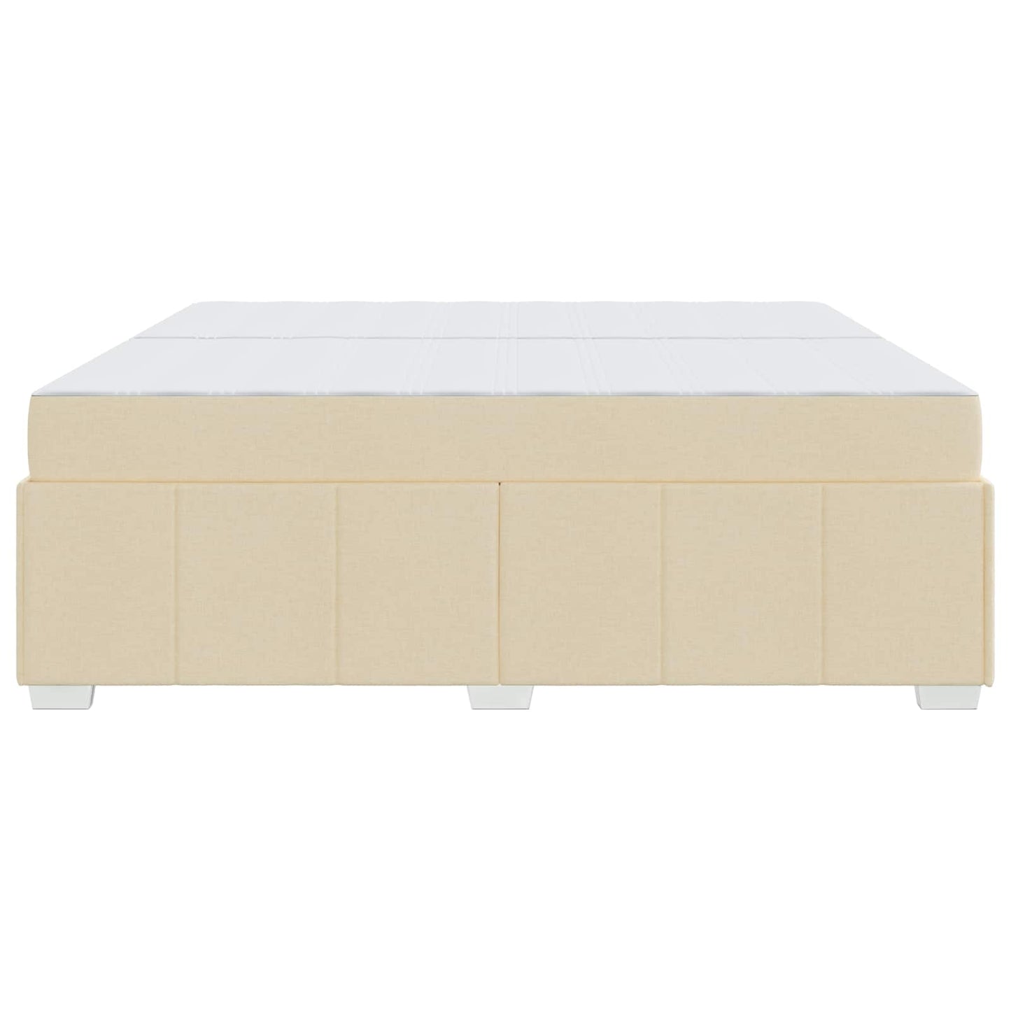 Bettrahmen mit Matratze Creme 200 x 200 cm Stoff