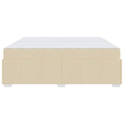 Bettrahmen mit Matratze Creme 200 x 200 cm Stoff