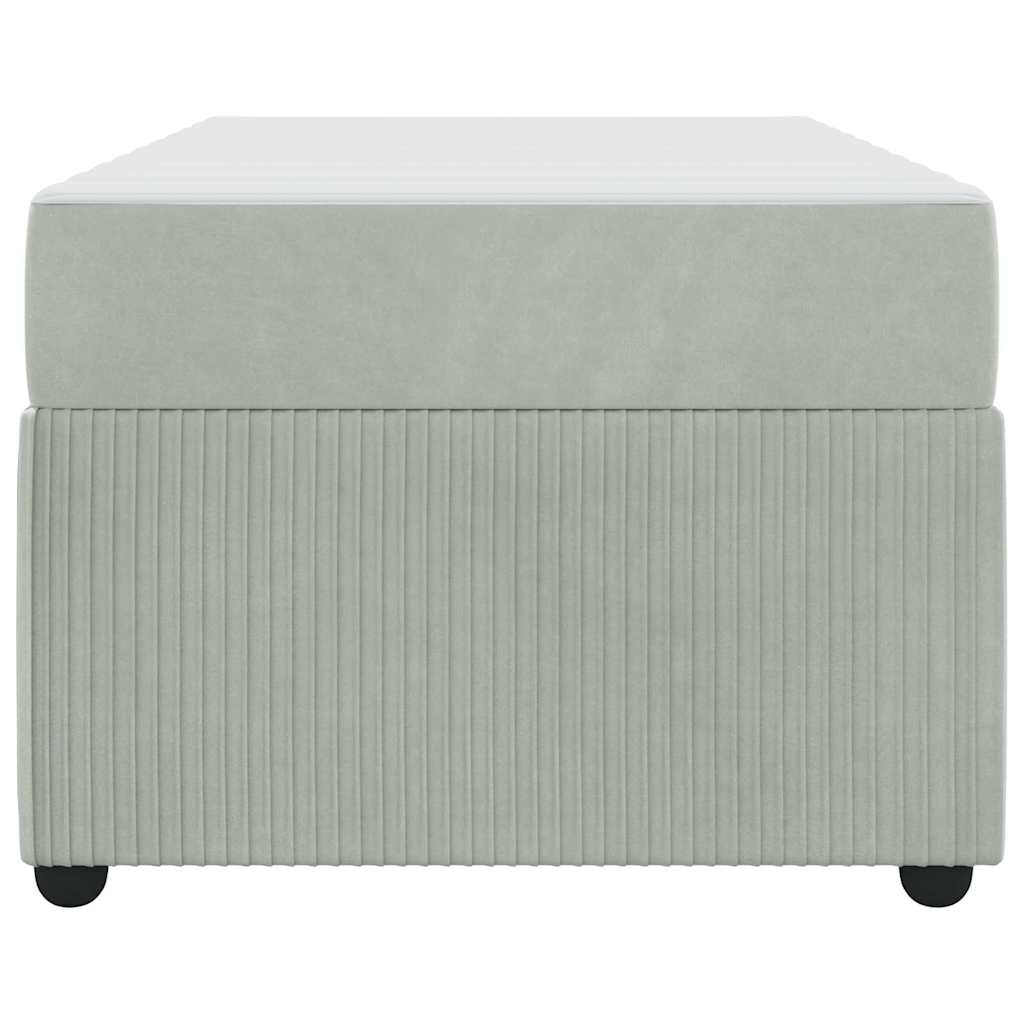 Bettrahmen mit Matratze Hellgrau 80 x 200 cm Stoff