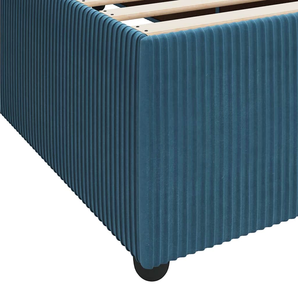 vidaXL Bettrahmen mit Matratze Blau 80 x 200 cm Stoff