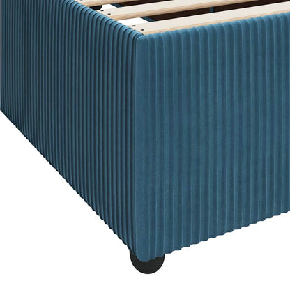 vidaXL Bettrahmen mit Matratze Blau 80 x 200 cm Stoff