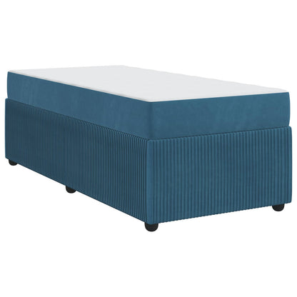 vidaXL Bettrahmen mit Matratze Blau 80 x 200 cm Stoff