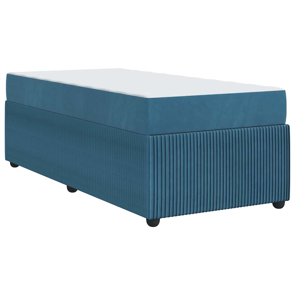 vidaXL Bettrahmen mit Matratze Blau 80 x 200 cm Stoff