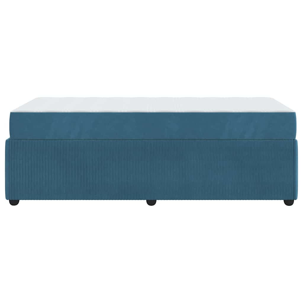 vidaXL Bettrahmen mit Matratze Blau 80 x 200 cm Stoff