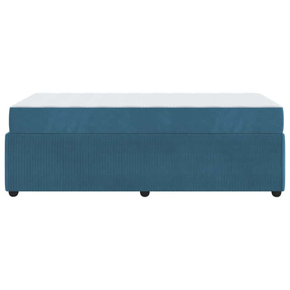 vidaXL Bettrahmen mit Matratze Blau 80 x 200 cm Stoff
