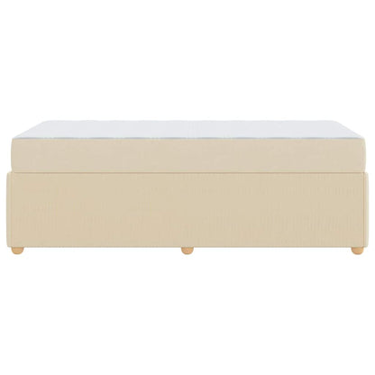 Bettrahmen mit Matratze Creme 90 x 190 cm Stoff