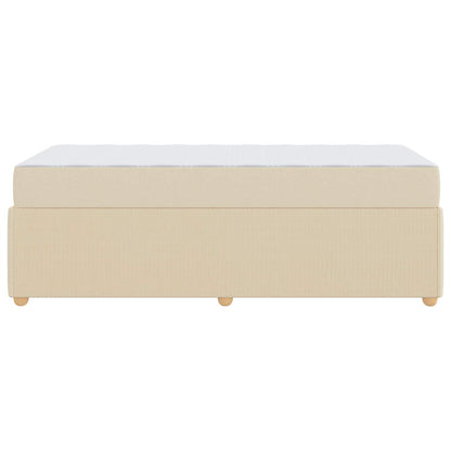 Bettrahmen mit Matratze Creme 90 x 200 cm Stoff